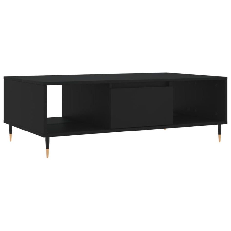 Mesa de centro madera de ingeniería negro 104x60x35