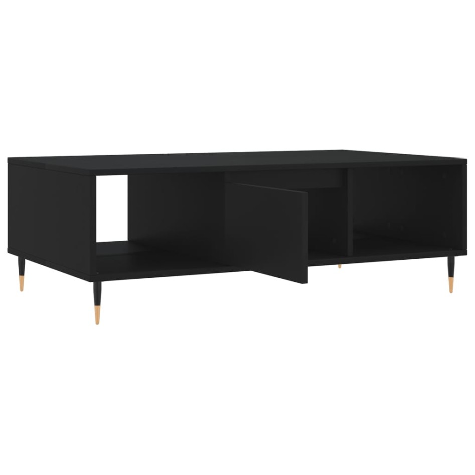 Mesa de centro madera de ingeniería negro 104x60x35