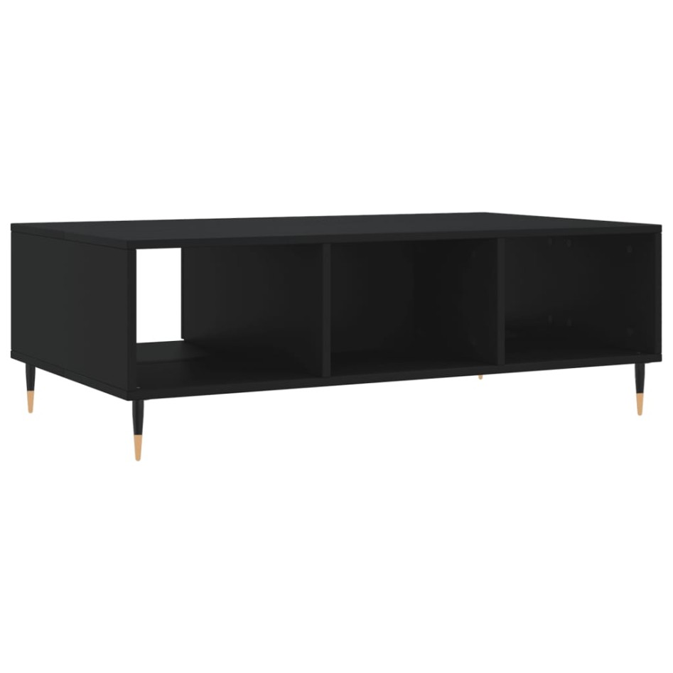Mesa de centro madera de ingeniería negro 104x60x35