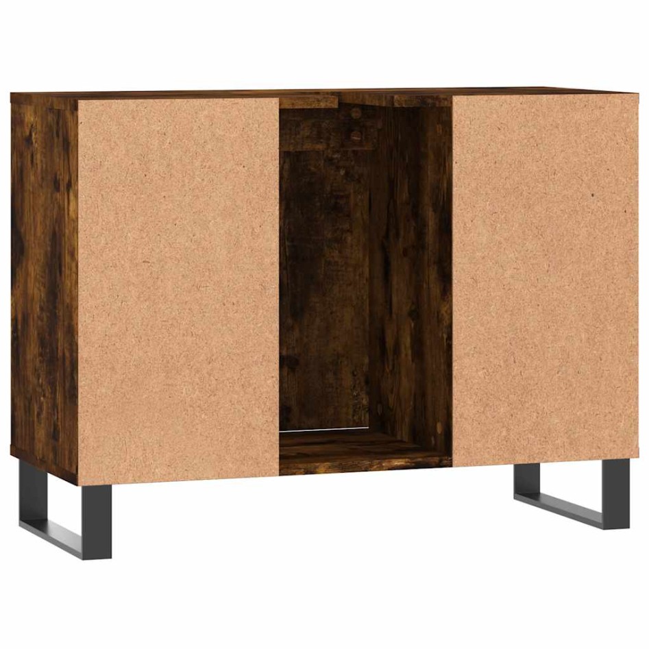Mueble de baño madera de ingeniería roble ahumado 80x33x60