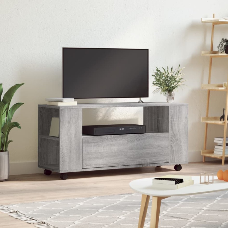Mueble de TV madera de ingeniería gris Sonoma 102x34,5x43