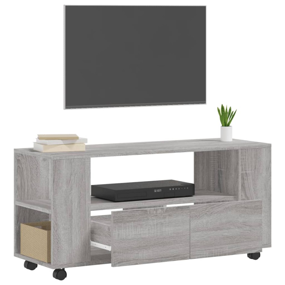 Mueble de TV madera de ingeniería gris Sonoma 102x34,5x43