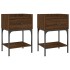 Mesita noche 2 uds madera ingeniería marrón roble 40,5x31x60