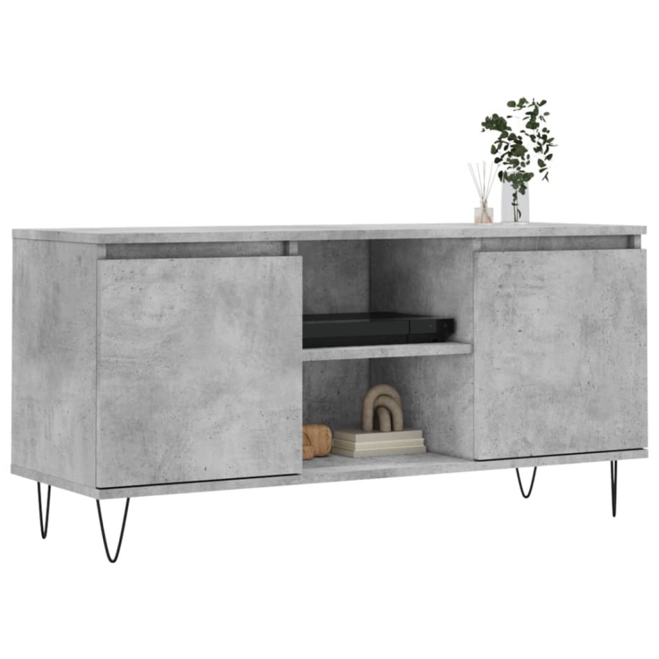 Mueble de TV madera de ingeniería gris hormigón 104x35x50