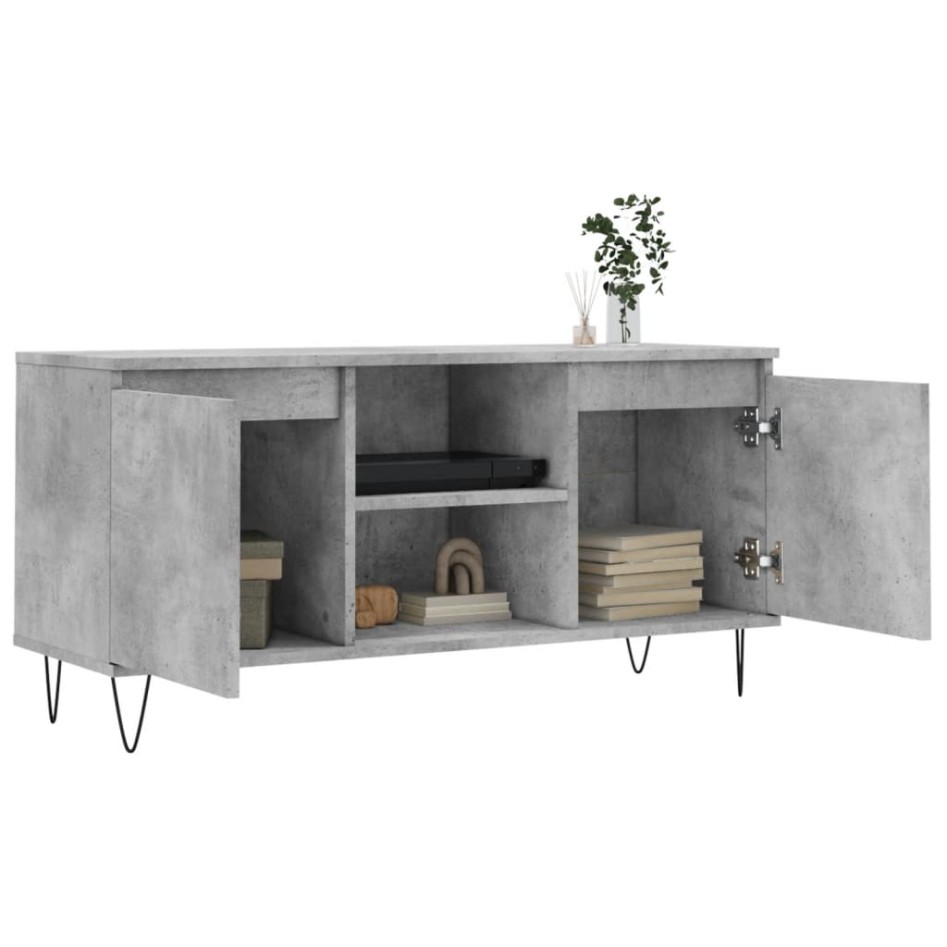 Mueble de TV madera de ingeniería gris hormigón 104x35x50