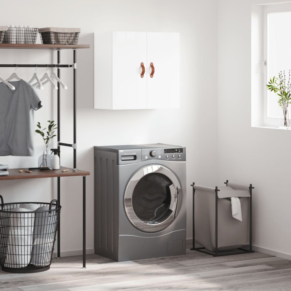 Armario de pared madera de ingeniería blanco brillo 60x31x60