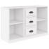 Aparador de madera contrachapada blanco 104,5x35,5x67,5