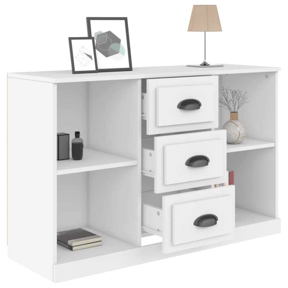 Aparador de madera contrachapada blanco 104,5x35,5x67,5