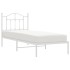 Estructura cama sin colchón con cabecero metal blanco 90x190