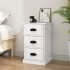 Mesita de noche madera contrachapada blanco brillo 39x39x67