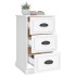 Mesita de noche madera contrachapada blanco brillo 39x39x67