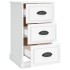 Mesita de noche madera contrachapada blanco brillo 39x39x67