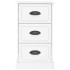 Mesita de noche madera contrachapada blanco brillo 39x39x67