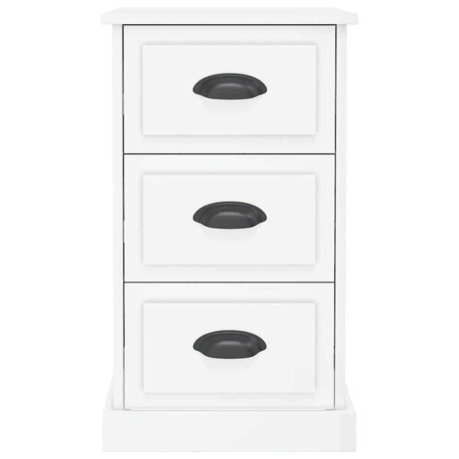 Mesita de noche madera contrachapada blanco brillo 39x39x67