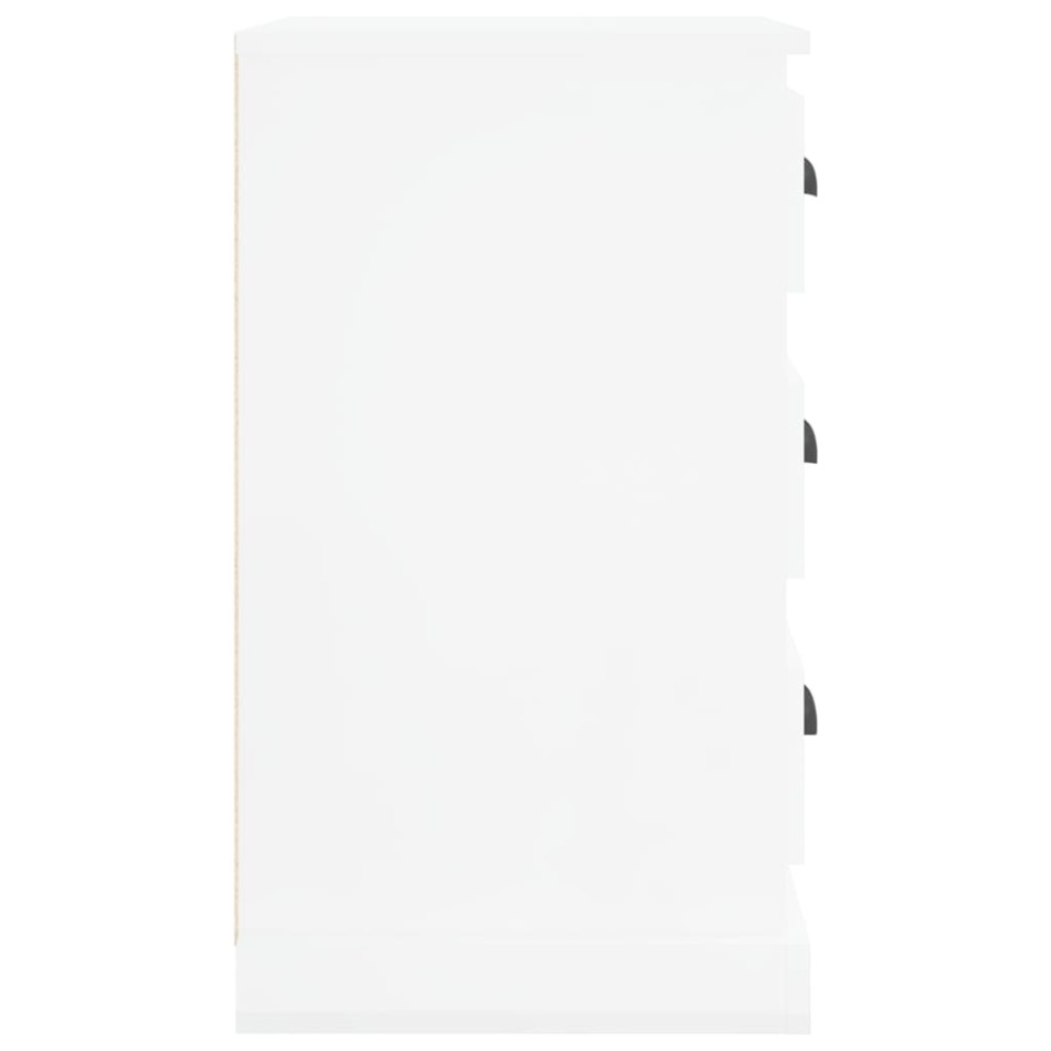 Mesita de noche madera contrachapada blanco brillo 39x39x67