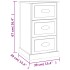 Mesita de noche madera contrachapada blanco brillo 39x39x67