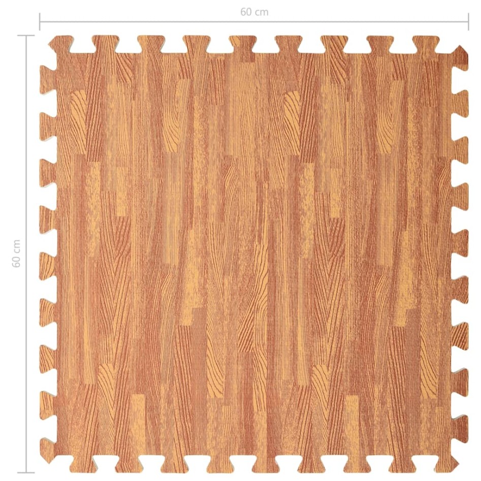 Alfombrillas de goma EVA vetas de madera 12 uds 4,32