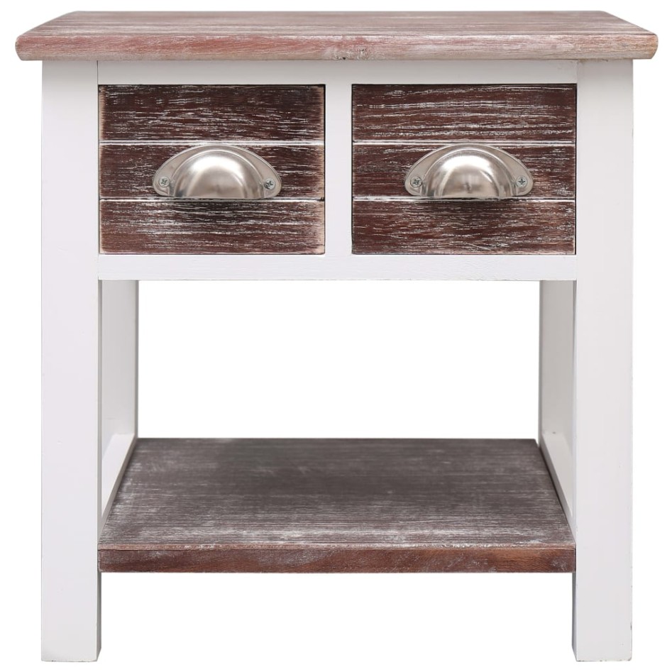 Mesa auxiliar madera de Paulownia marrón 40x40x40