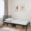Estructura cama sin colchón con cabecero metal negro 107x203 cm