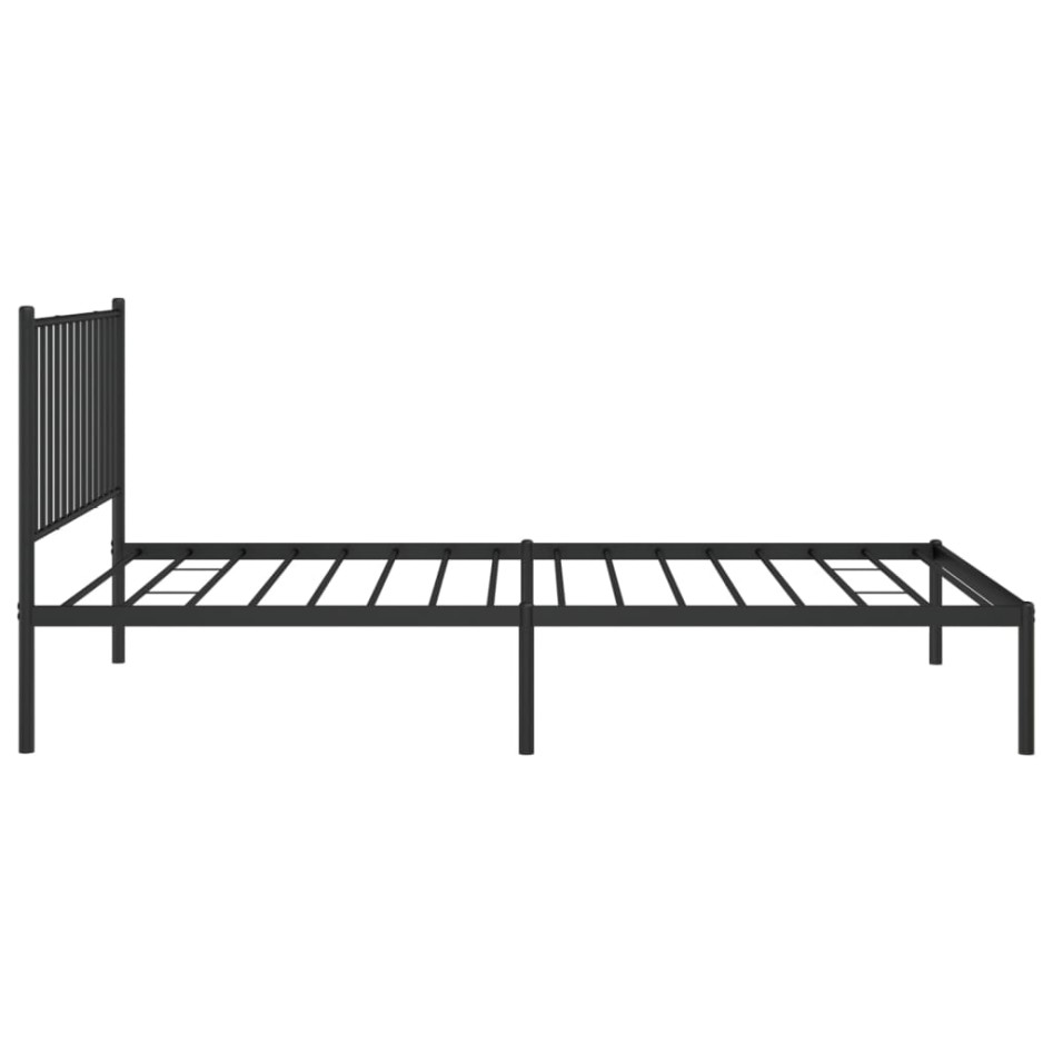 Estructura cama sin colchón con cabecero metal negro 107x203