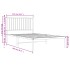 Estructura cama sin colchón con cabecero metal negro 107x203