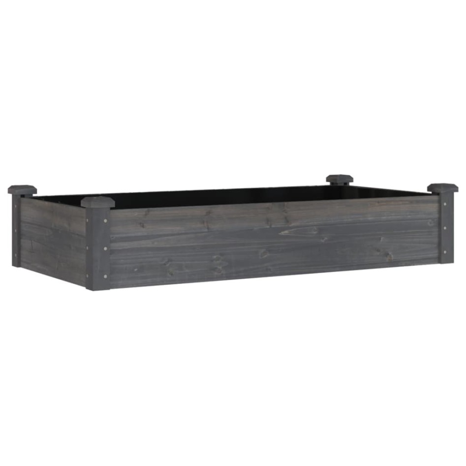 Jardinera arriate forro madera maciza abeto gris 120x60x25