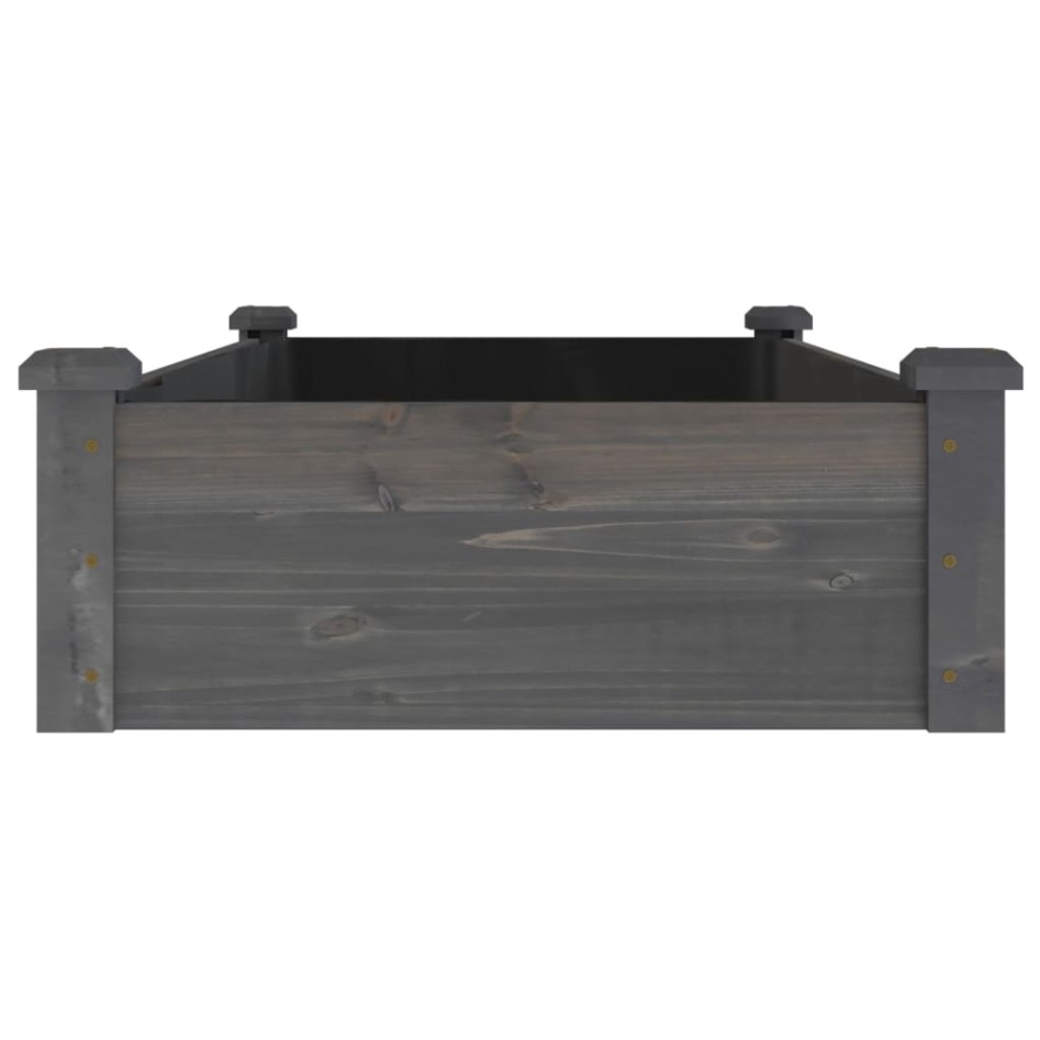 Jardinera arriate forro madera maciza abeto gris 120x60x25