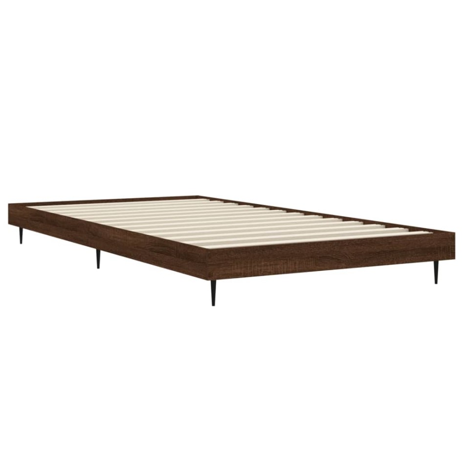 Estructura de cama sin colchón madera marrón roble 100x200