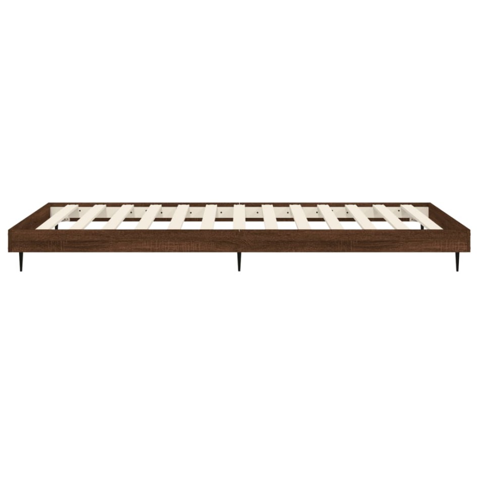 Estructura de cama sin colchón madera marrón roble 100x200