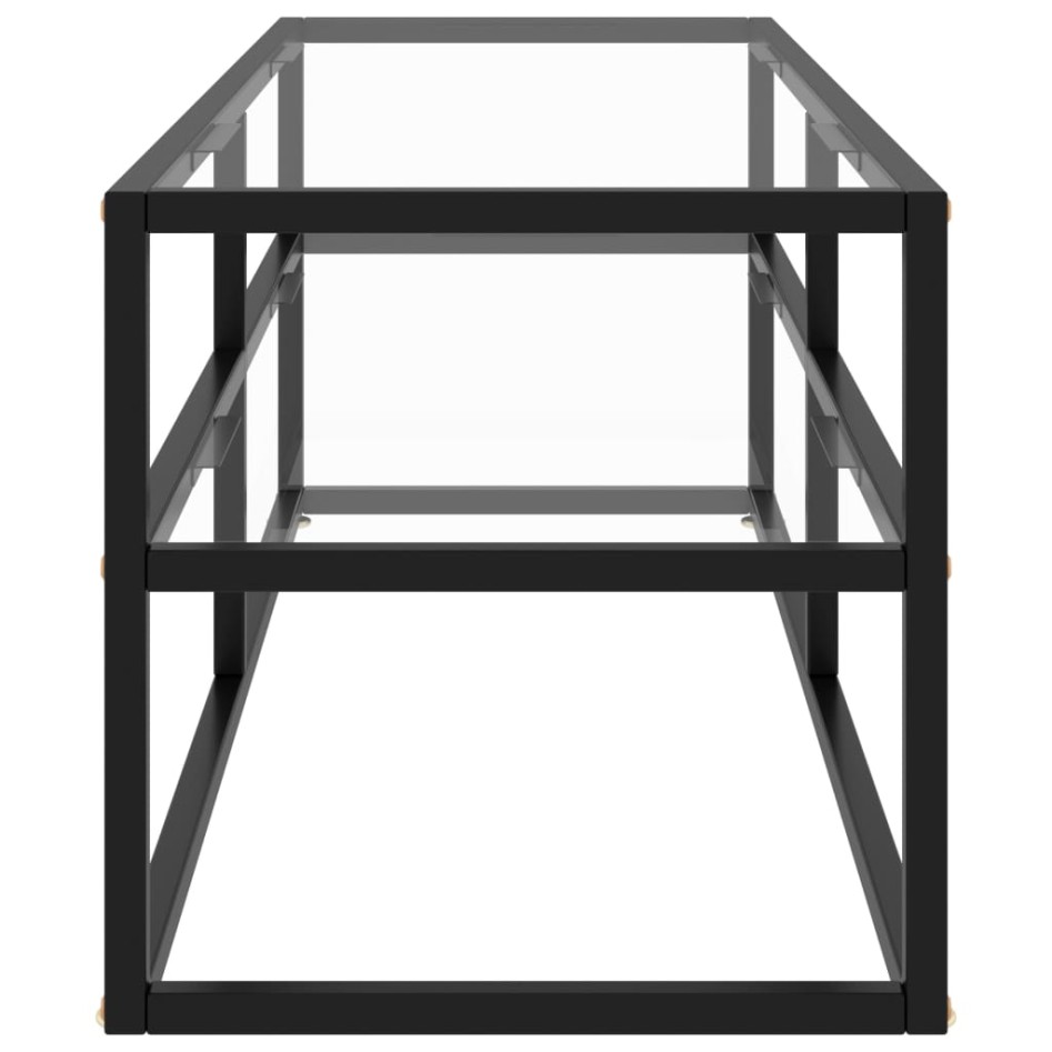 Mueble para TV negro con vidrio templado negro 120x40x40