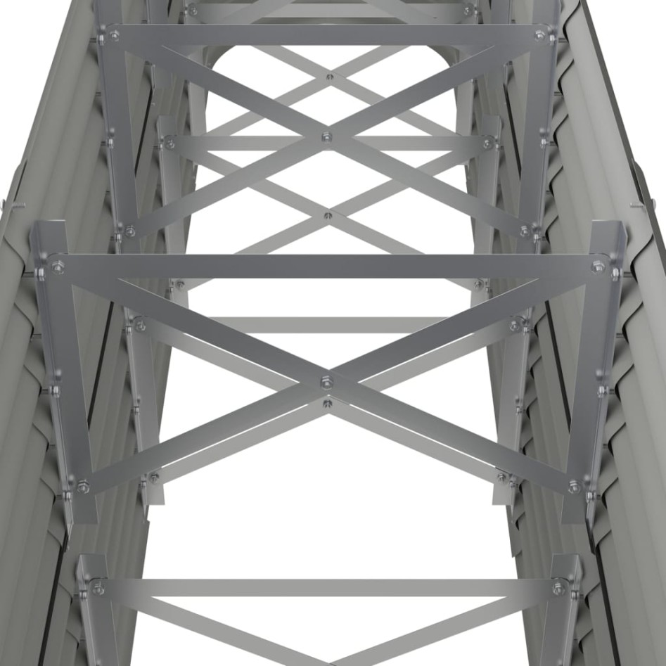 Jardinera arriate acero recubrimiento polvo gris 224x40x68