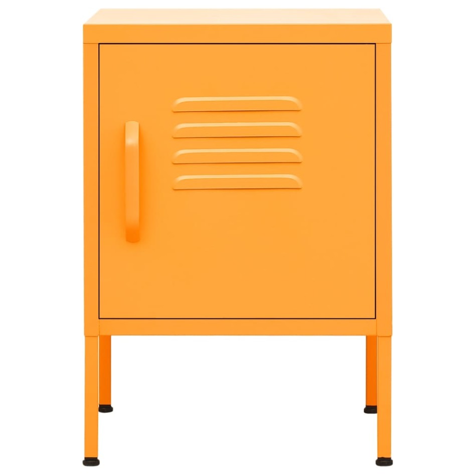 Mesita de noche acero amarillo mostaza 35x35x51