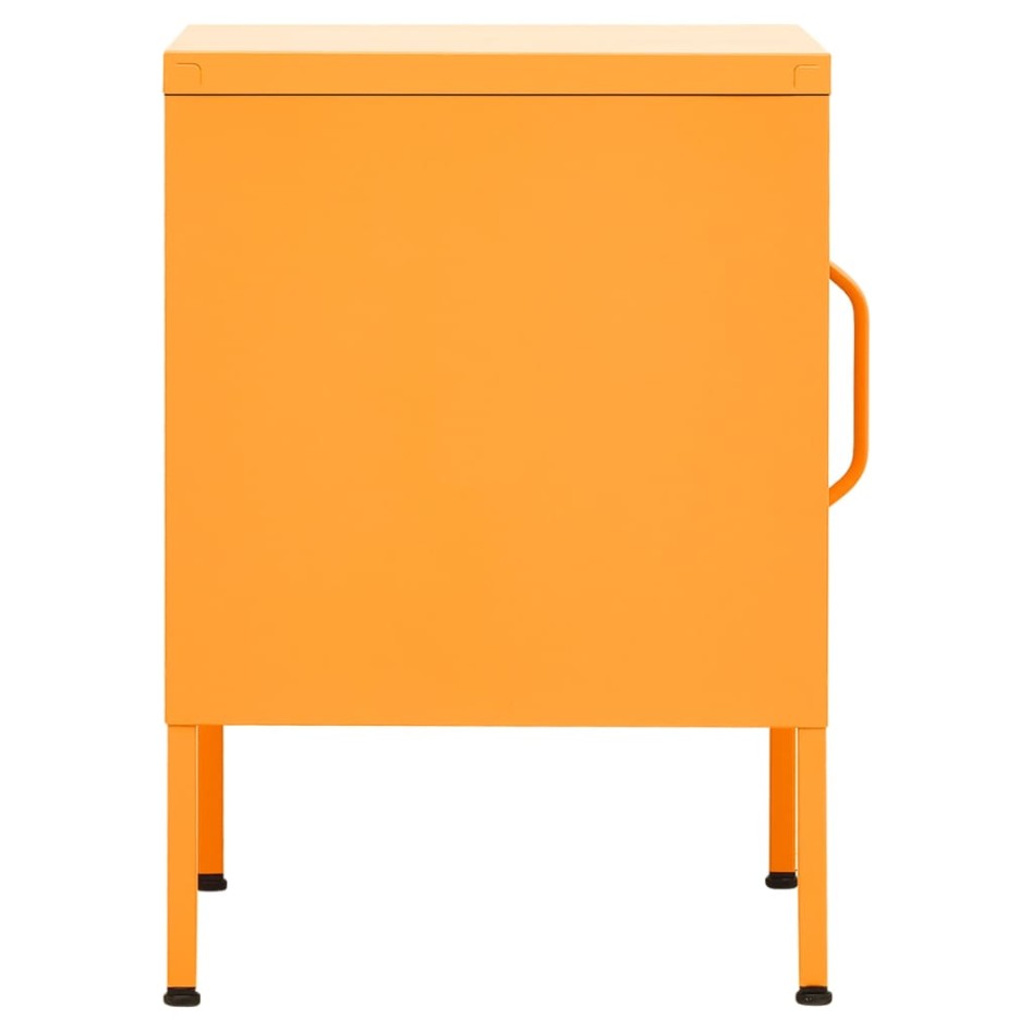 Mesita de noche acero amarillo mostaza 35x35x51