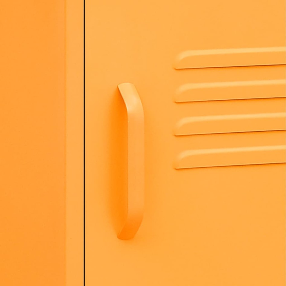 Mesita de noche acero amarillo mostaza 35x35x51