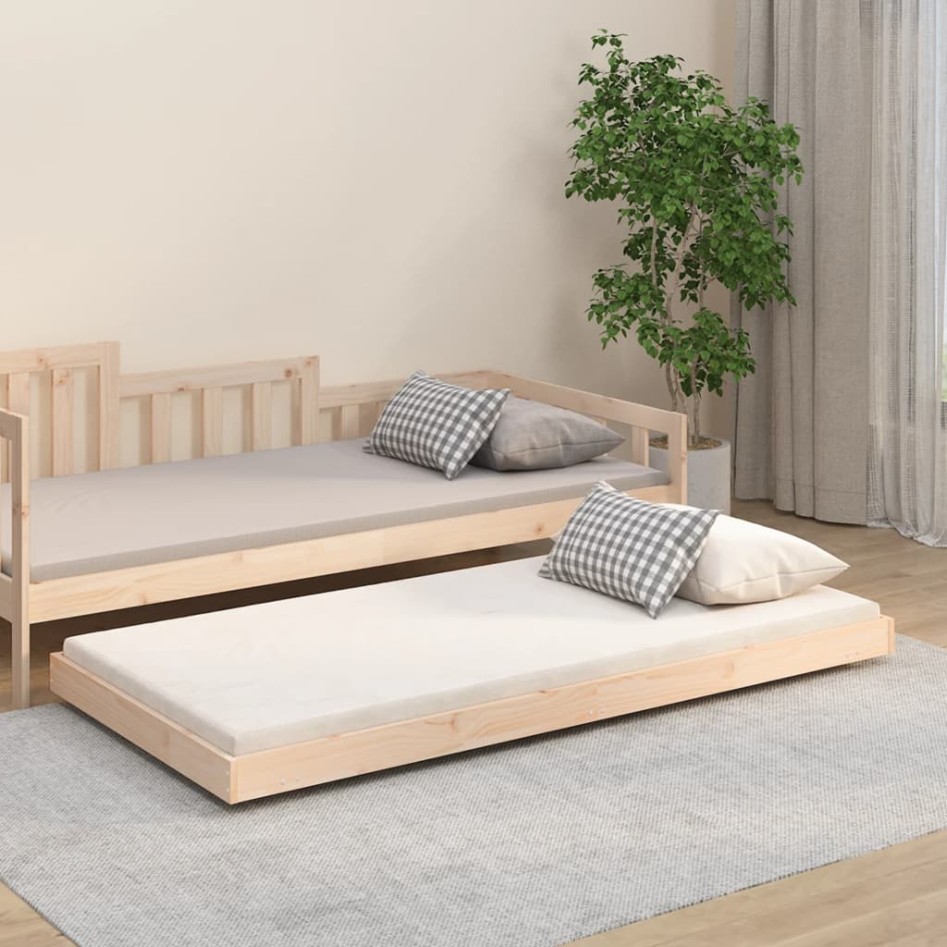 Estructura de cama sin colchón madera maciza pino 75x190