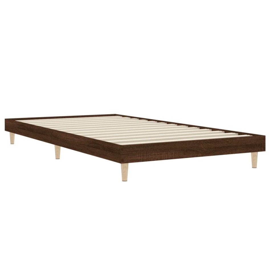 Estructura de cama sin colchón madera marrón roble 100x200