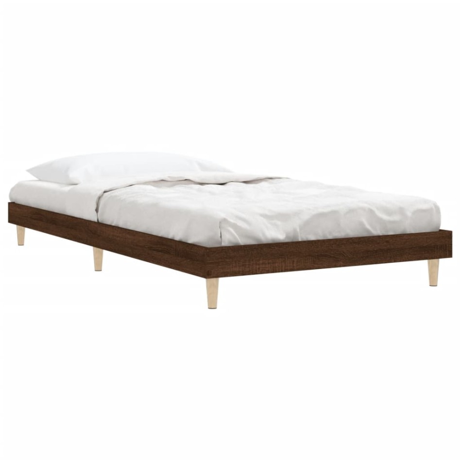 Estructura de cama sin colchón madera marrón roble 100x200