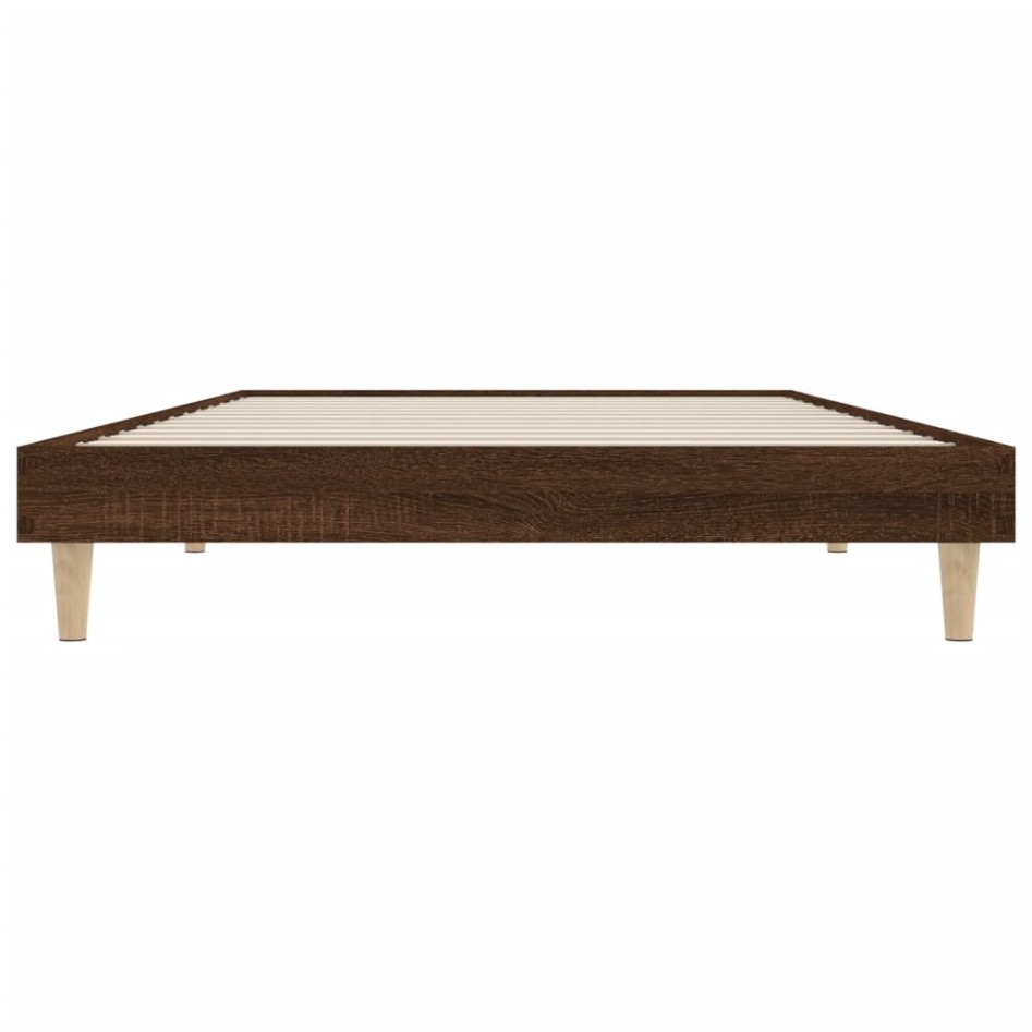 Estructura de cama sin colchón madera marrón roble 100x200