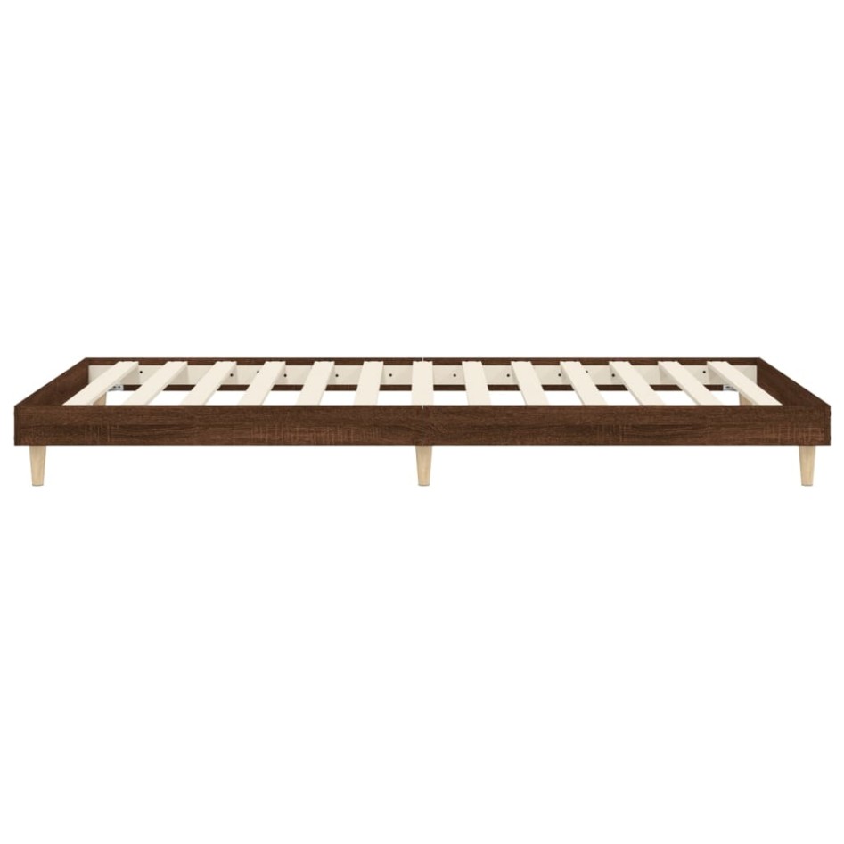 Estructura de cama sin colchón madera marrón roble 100x200