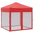 Carpa para fiestas plegable con paredes laterales roja 2x2