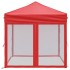 Carpa para fiestas plegable con paredes laterales roja 2x2