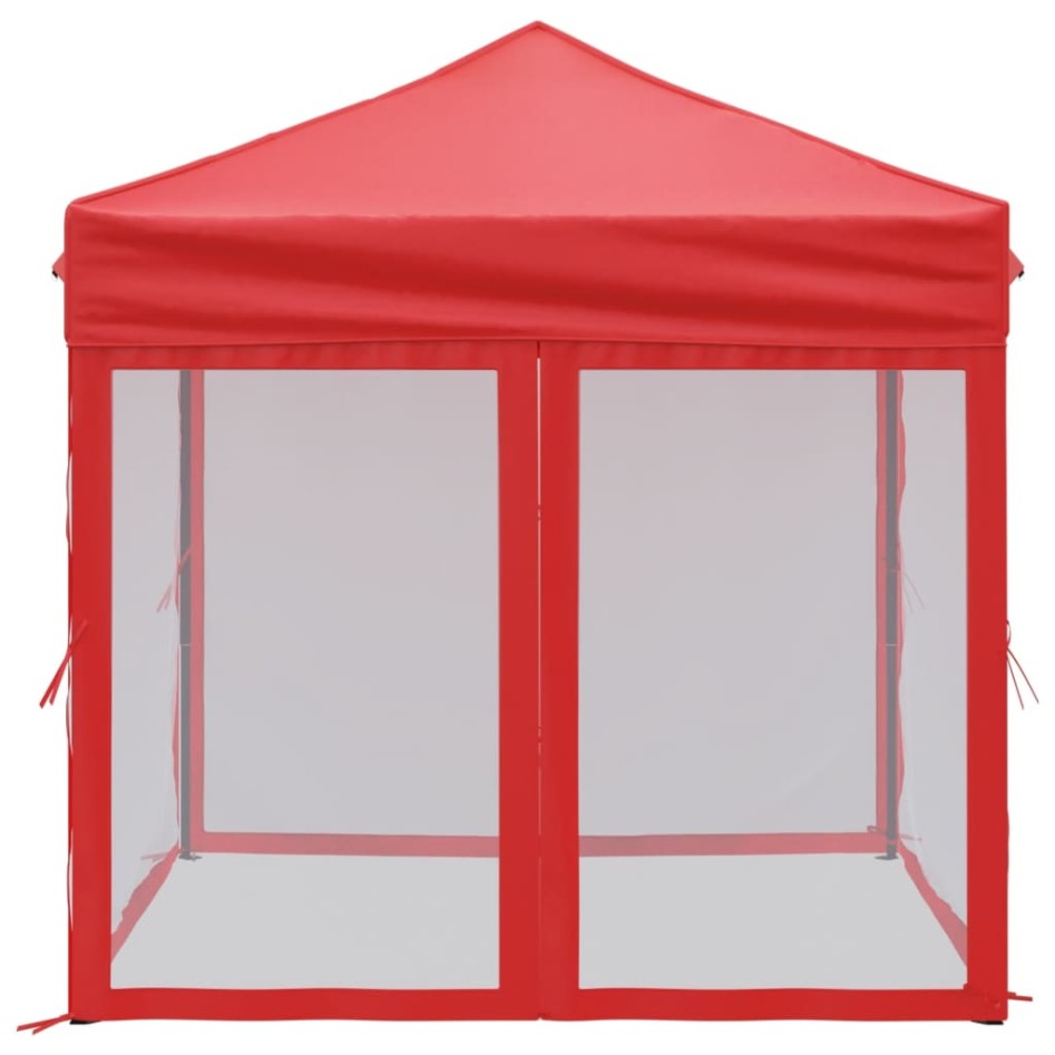 Carpa para fiestas plegable con paredes laterales roja 2x2