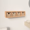Estante de pared con cestas madera maciza nogal 62x18x16 cm