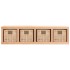 Estante de pared con cestas madera maciza nogal 62x18x16