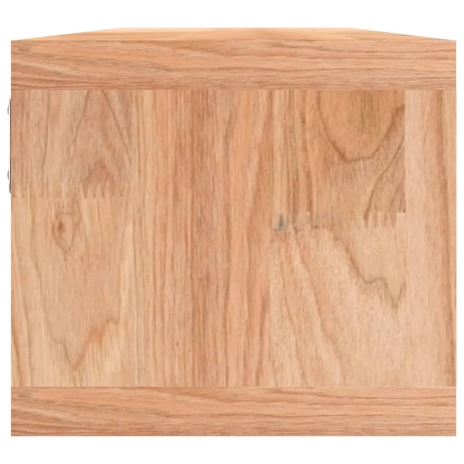 Estante de pared con cestas madera maciza nogal 62x18x16