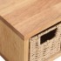 Estante de pared con cestas madera maciza nogal 62x18x16