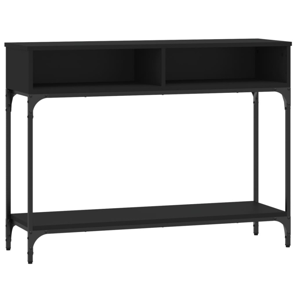 Mesa consola madera de ingeniería negra 100x30,5x75
