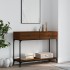 Mesa consola madera de ingeniería marrón roble 100x34,5x75