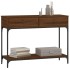 Mesa consola madera de ingeniería marrón roble 100x34,5x75