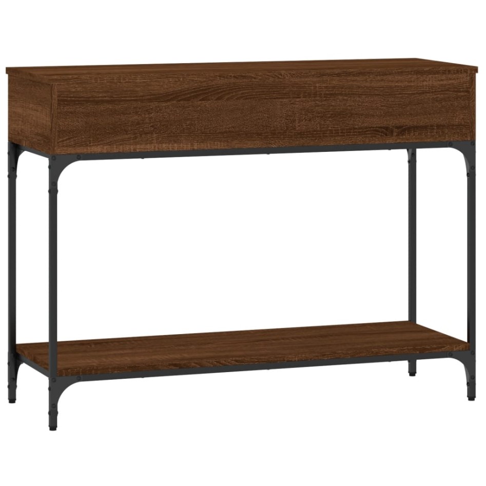 Mesa consola madera de ingeniería marrón roble 100x34,5x75